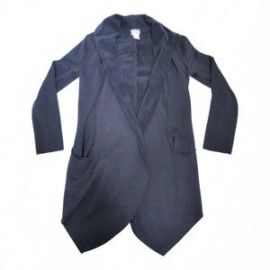 Neely Navy Shawl Collar Open Cardigan - Size S